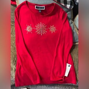 Karen Scott Snowflake Top NWT PetiteSmall